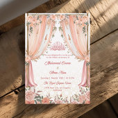 Elegant Ivory Peach Floral Islamische Hochzeit Einladung
