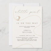Elegant Ivory Pearl Script Baby Shower Einladung (Vorderseite)