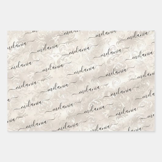 Elegant Ivory Pearl Texture Muster Geschenkpapier Set (Vorderseite)