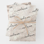 Elegant Ivory Pearl Texture Muster Geschenkpapier Set (Beispiel)