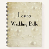 Elegant Ivory Pearls Personalisiert Wedding Belle Notizblock (Vorderseite)