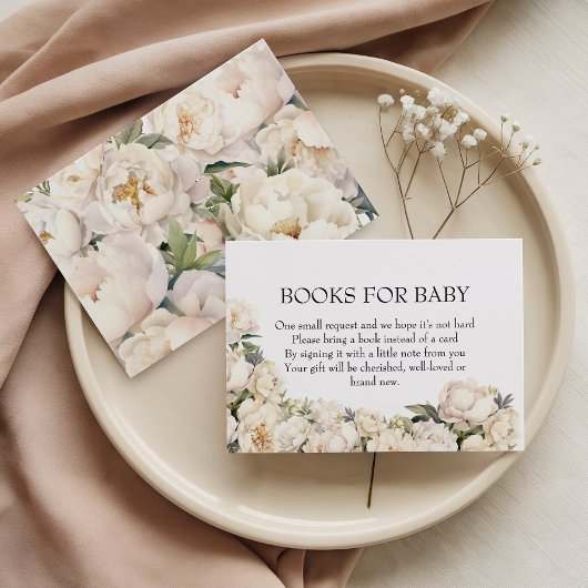 Elegant Ivory Peony Books for Baby Begleitkarte