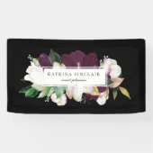 Elegant Ivory Plum Lila floral Banner (Horizontal)