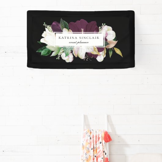 Elegant Ivory Plum Lila floral Banner (InSitu)