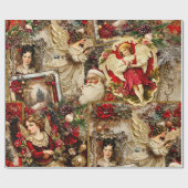 Elegant Ivory & Red Viktorianisch Xmas Große Größe Geschenkpapier (Flach)