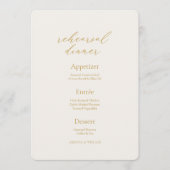 Elegant Ivory Rehearsal Dinner Menu Card Einladung (Vorderseite)