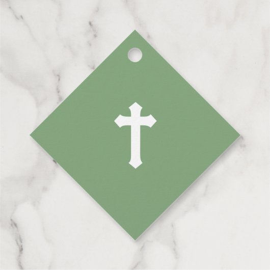 Elegant Ivory Rose Erste Heilige Kommune Geschenkanhänger (Rückseite)