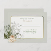 Elegant Ivory Rose Hochzeit RSVP Einladung (Vorne/Hinten)