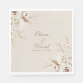 Elegant Ivory Rose Wedding Napkin Serviette (Vorderseite)