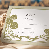 Elegant Ivory Sage and Gold RSVP Card Einladung
