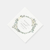 Elegant Ivory Sage Blumengrün Hochzeit Napkins Serviette (Ecke)