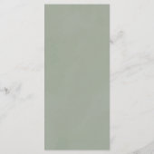 Elegant Ivory Sage Blumengrün Hochzeitsmenü Menükarte (Rückseite)