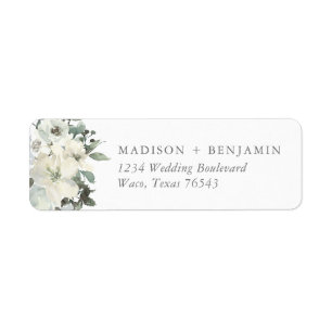 Elegant Ivory Sage Blumengrün Rücksendeadresse
