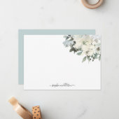 Elegant Ivory Sage Wasserfarben Mitteilungskarte (Vorderseite/Rückseite Beispiel)