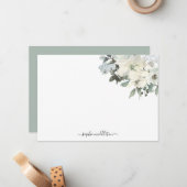 Elegant Ivory Sage Wasserfarben Mitteilungskarte (Vorderseite/Rückseite Beispiel)