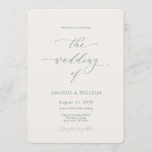 Elegant Ivory & Sage Wedding Invitation  Einladung (Vorderseite)