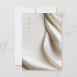 elegant ivory satin wedding meal choices RSVP Karte