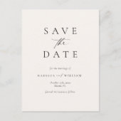 Elegant Ivory Save the Date Postkarte (Vorderseite)