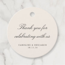 Elegant Ivory Script Wedding Custom Vielen Dank