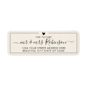 Elegant Ivory Script Wedding Return Address Label (Vorne)
