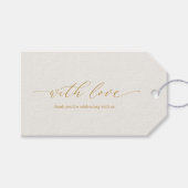 Elegant Ivory Thank You Gift Tag Geschenkanhänger (Vorderseite (Horizontal))