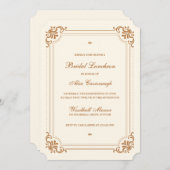 Elegant Ivory Vintag Bridal Luncheon Einladung (Vorne/Hinten)