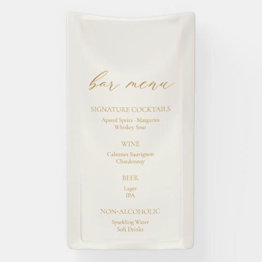 Elegant Ivory Wedding Bar Menu Banner  (Vertikal)