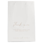 Elegant Ivory Wedding Guest Danke Mittlere Geschenktüte (Vorderseite)