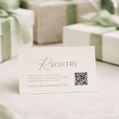 Elegant Ivory Wedding Registry Card with QR Code Begleitkarte
