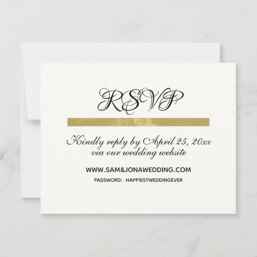 Elegant Ivory Wedding RSVP (Vorderseite)