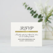 Elegant Ivory Wedding RSVP (Stehend Vorderseite)