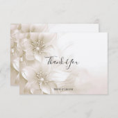 Elegant Ivory White Blume Danke Karte (Vorne/Hinten)
