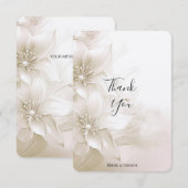 Elegant Ivory White Blume Danke Karte (Vorne/Hinten)