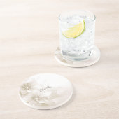 Elegant Ivory White Blume Sandstone Untersetzer (Seite)