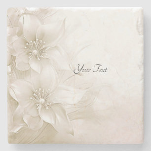 Elegant Ivory White Blume Stone Untersetzer