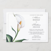 Elegant Ivory White Calla Lily Wedding Einladung (Vorderseite)