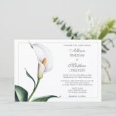 Elegant Ivory White Calla Lily Wedding Einladung (Stehend Vorderseite)