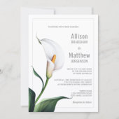 Elegant Ivory White Calla Lily Wedding Einladung (Vorderseite)