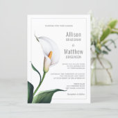 Elegant Ivory White Calla Lily Wedding Einladung (Stehend Vorderseite)