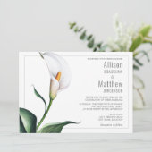 Elegant Ivory White Calla Lily Wedding Einladung (Stehend Vorderseite)