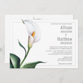 Elegant Ivory White Calla Lily Wedding Einladung (Vorne/Hinten)