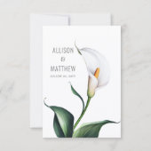 Elegant Ivory White Calla Lily Wedding RSVP Karte (Rückseite)