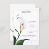 Elegant Ivory White Calla Lily Wedding RSVP Karte (Vorne/Hinten)