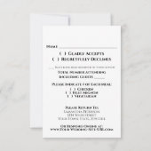 Elegant Ivory White Floral Calligraphy Wedding RSVP Karte (Rückseite)