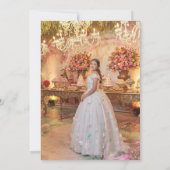 Elegant Ivory White Floral Foto Quinceañera Dankeskarte (Rückseite)