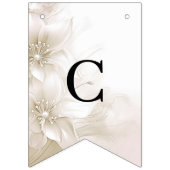 Elegant Ivory White Flowers Bunting Flag Wimpelkette (Erste Fahne)