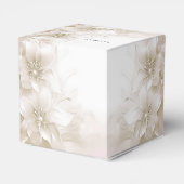 Elegant Ivory White Flowers Favor Box Geschenkschachtel (Rückseite)