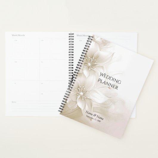 Elegant Ivory White Flowers Planner Planer (Anzeige)