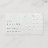 Elegant Ivory White Leather Texture Weiterempfehle Visitenkarte (Vorderseite)