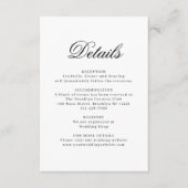 Elegant Ivory White Monogram Wedding Details Begleitkarte (Vorderseite)